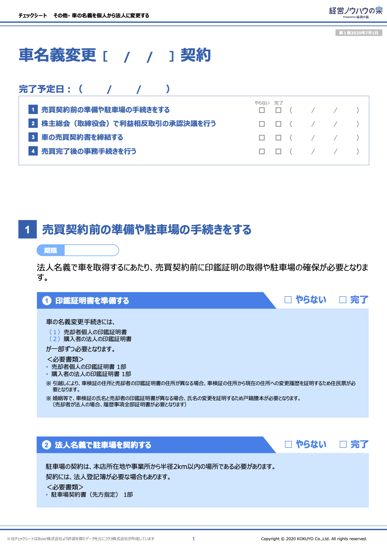 車の名義を個人から法人に変更する 経営ノウハウの泉