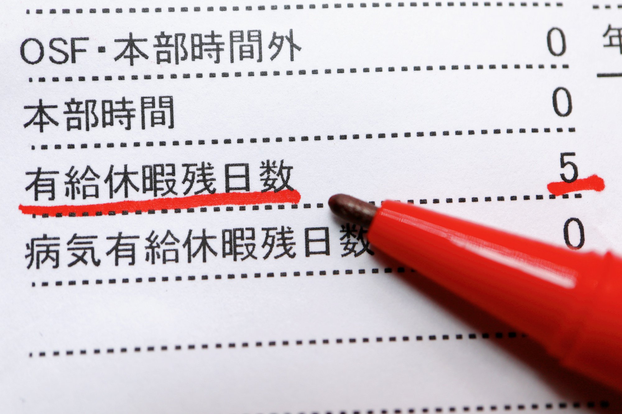 有給休暇取得日数